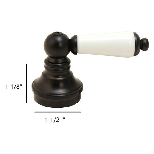 Fit Price Pfister Lever Porcelain Handles, Oil Rubbed Bronzw Finish, Fit Pfister Compression Stems 12 Spline Connection - by PlumbUSA