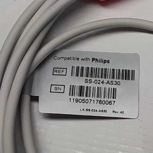 SS-024-AS30 - REUSABLE ADULT SOFT TIP SpO2 SENSOR  3m - PHILIPS COMPATIBLE - NEW