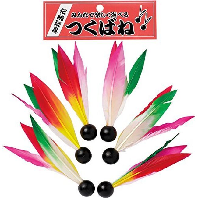 Bamboo Koubou Hanabusa Nostalgic Toy, Feathers with Feathers, Pack of 6