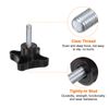sourcing map 5pcs Star Knobs M8 x 30mm Male Thread Plastic 4-Star Stud Knob Hand Tightening Clamping Screw Replacement Threaded Handle, Black
