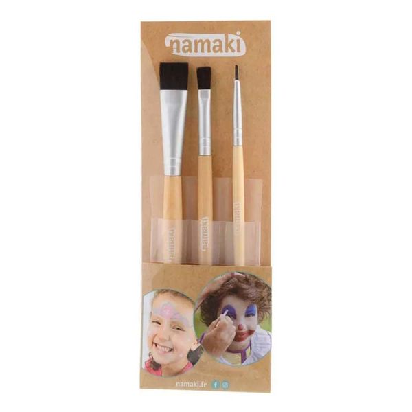 NAMAKI Makeup Pinsel-Set, für Kinderschminke, 3 Pinsel