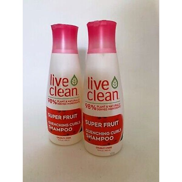 Live Clean SUPER FRUIT QUENCHING CURLS SHAMPOO 12oz Lot Of 2