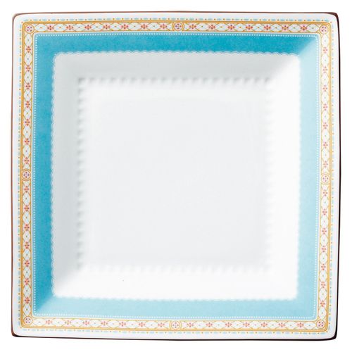 Noritake T5342A/1645 Noritake Square Plate, 9.1 inches (23 cm), Humming Blue, Microwave Safe, Fine Porcelain