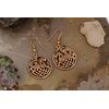 WINDALF Viking Jewellery Earrings Odin & Sleipnier 4.5 cm Bronze, Fabric jewellery bag