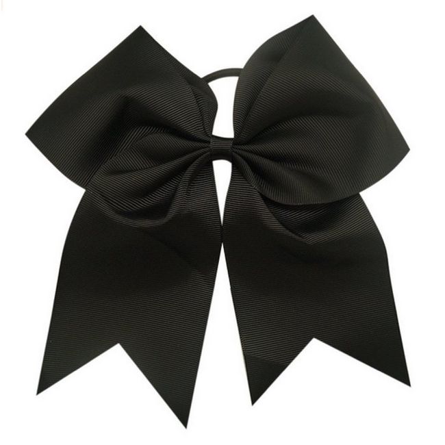 Kenz Laurenz Cheer Bows Black Cheerleading Softball - Gifts for Girls and Women Team Bow with Ponytail Holder Complete Your Cheerleader Outfit Uniform Strong Hair Ties Bands Elastics (3)