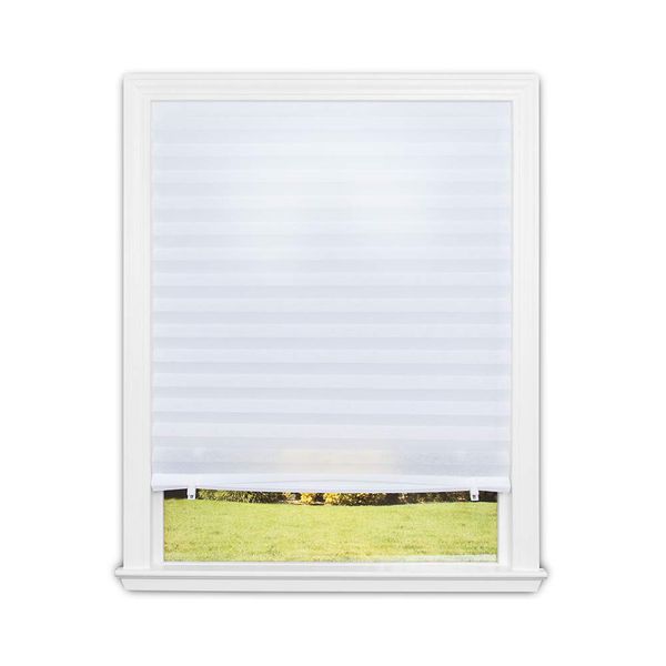 Redi Shade No Tools Original Light Filtering Pleated Fabric Shade White, 36 in x 72 in, 1 Pack