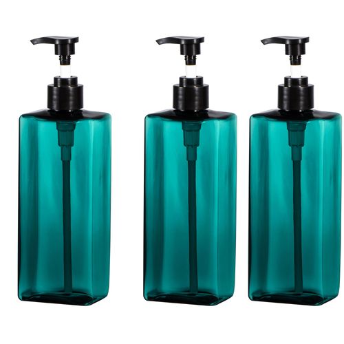Shower Pump Bottles, Yebeauty 3pcs 17oz 500ML Shampoo and Conditioner Dispenser Lotion Soap Dispenser Liquid Container Plastic Soap Dispenser for Shampoo Kitchen,Bathroom Body Wash, Sea Green