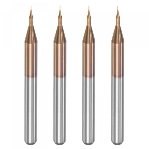 uxcell End Mill CNC Router Bit Titanium Coated Tungsten Carbide Engraving Milling Machine for PCB Plastic Wood 0.2mm x 1mm