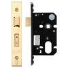 Oval Profile Sash Lock - 64mm - PVD Forend and Strike - Brass Finish