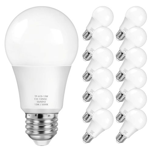 MAXvolador A19 LED Light Bulbs 1500 Lumens, 100-125 Watt Equivalent LED Bulbs, 5000K Daylight White 13-Watt, Standard E26 Medium Screw Base, Non-Dimmable/Flicker