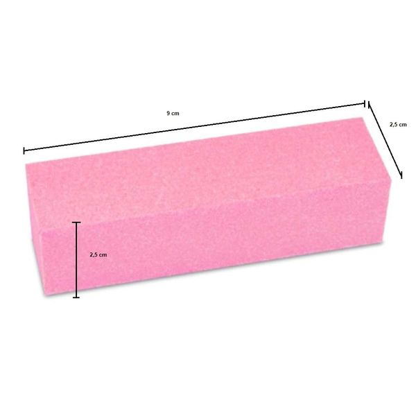 NAILFUN Pack of 5 Pink Nail Buffers - Grit 100