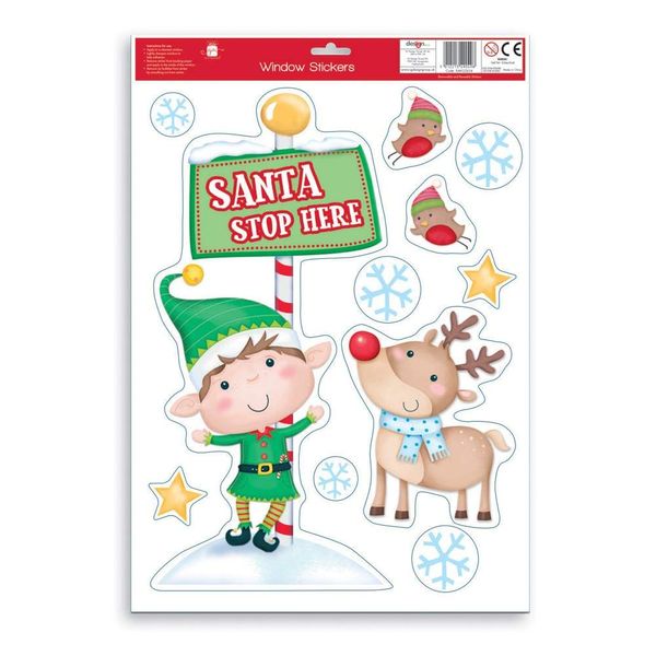 Design Group Santa Stop Here Sticker and Decorations, Multi, Small