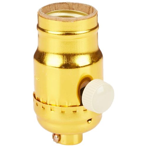 Leviton 6151 Incandescent Lamp Holder Socket Dimmer, Metal Finish, Brass Color