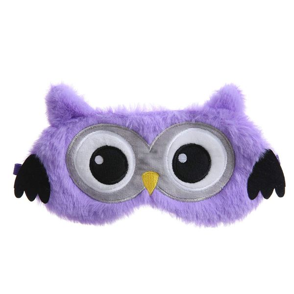 Laahoem Animal Sleep Eye Mask Cute Funny 3D Soft Fluffy Cartoon Eye Mask for Sleeping Travel Breathable Eyeshade Mask Kids Adult Women With Wings Owl Purple