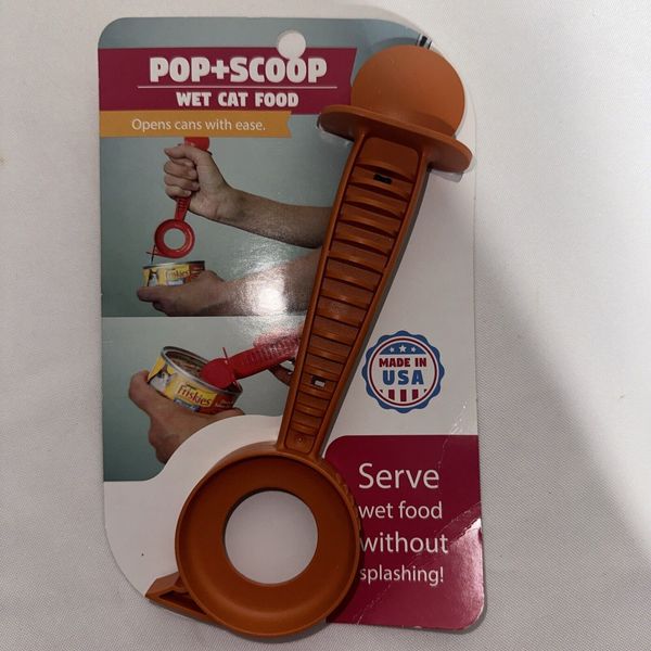 Pet Food Can Opener Serving Spoon Scoop Wet Food Helper Dog or Cat Pop & Scoop