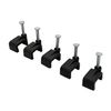 On1shelf® Black Flat Cable Clips with Fixing Nail 12mm 50 Pieces