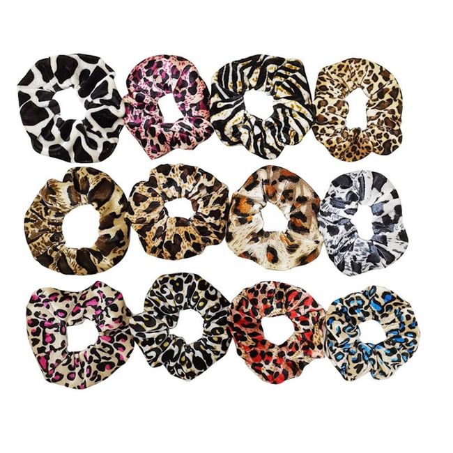 LUMoony Haargummi Scrunchie Leopard Haargummis Samt 10Pcs Elastisches Haarband Pferdeschwanz Halter Bunte Pferdeschwanz-Haarschmuck Stoff Haargummi Scrunchie für Frauen Und Mädchen Haarschmuck