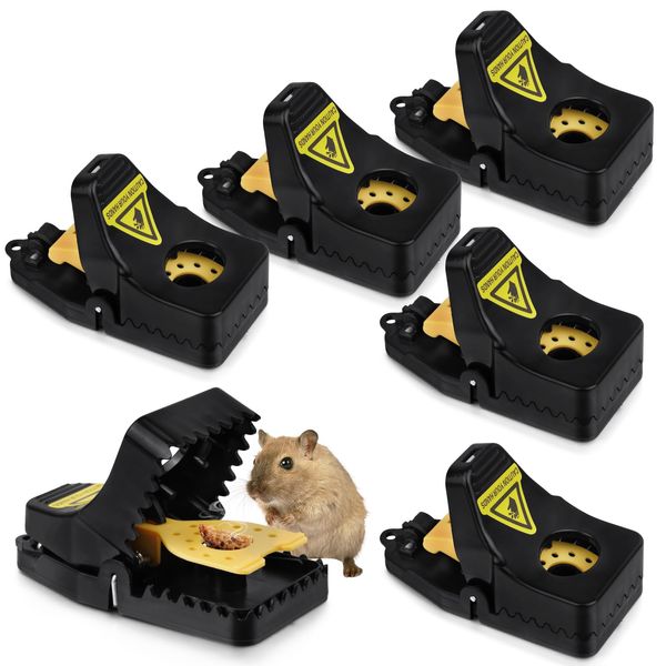 Flintronic 6 Pack Mouse Traps, Mouse Traps Reusable, Mice Traps Indoors and Outdoors Trap, Rat Traps Highly Efficient Effective & Safe Better, Mouse Traps for Outdoor/Kitchen/Storehouse/Garden