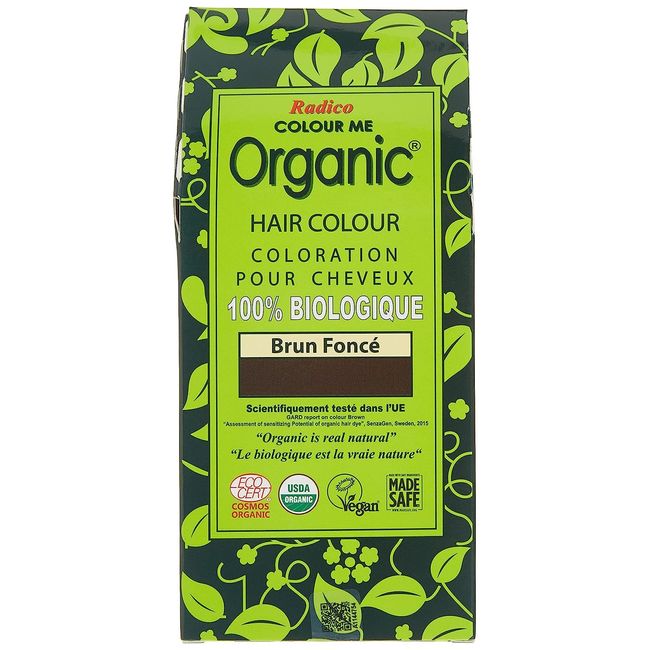 Radico Colour Me Organic 100% Natural Herbs Long Lasting Dark Brown Hair Colour 100g / 3.53 Oz.