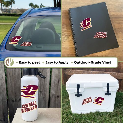 Desert Cactus Central Michigan University Stickers Chippewas Vinyl Decal Laptop Water Bottle Car Scrapbook11.38x8.98 (4 Inch Set V1)