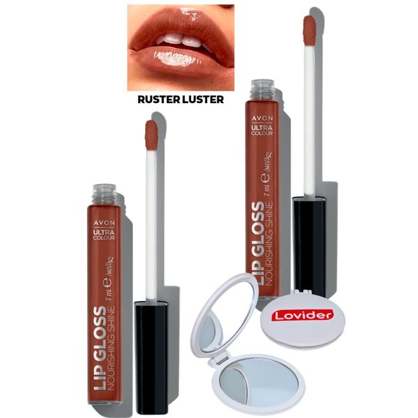 Ultra Color Lip Gloss Besleyici Dudak Parlatıcısı - Rusty Luster 2'li + Lovider Cep Aynası