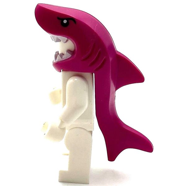 Lego New Magenta Minifigure Headgear Head Cover Costume Shark Head Tail Part