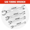 WORKPRO Flare Nut Wrenches Fully Polished SAE Brake Line Offset Head w/Pouch 4PC