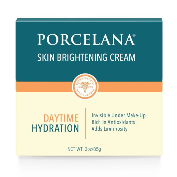 Porcelana Daytime Hydration Cream For Face & Body [Updated Formula] - Fades Dark Spots & Evens Skin Tone - Works on Sun & Age Spots, Acne Scarring, Melasma & Discoloration - Moisturizer w/ Vitamins & Antioxidants (3 oz)