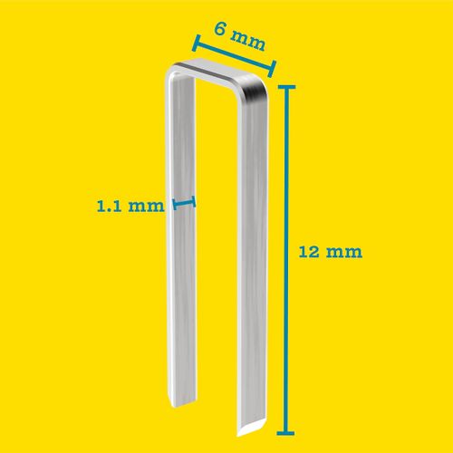 Rapid High-Performance Staples for Dense Materials, Narrow Crown No. 606, Leg Length 12mm, Staple Gun Staples, Resin-Coated Galvanised Steel, 3600 Pieces, Plastic Box (40303093)