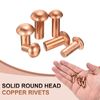 sourcing map 30 Pcs 15/64" x 35/64" Round Head Copper Solid Rivets Fasteners