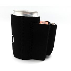 Beer Can Chuggie With Two Pockets, Holds Phone, Keys and Accesories, 3mm  Thick Neoprene (Blue, 1 Pack)