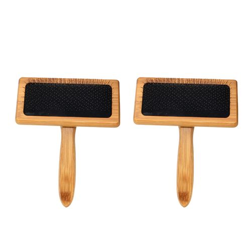 2 Pieces Wooden Carding Brushes Needle Felting Cleaner Comb with Handle Professional Needle Felting Hand Carders for Spinning and Weaving