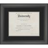 CustomPictureFrames.com 15x18 Black Diploma Frame with Black on Silver Double Mat for 11x14 Degrees