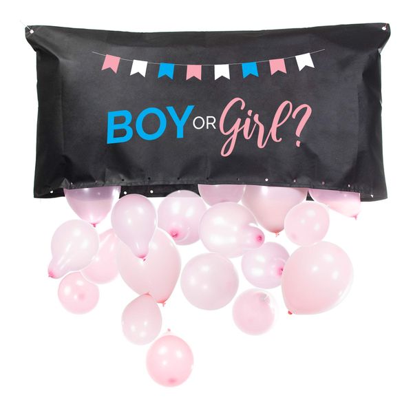 Pop Fizz Designs | Gender Reveal Balloon Drop Bag | Boy or Girl?