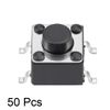 sourcing map 6x6x5mm Momentary Panel PCB Surface Mounted Devices SMT Mount 4 Pins Push Button SPST Tactile Tact Switch 50PCS