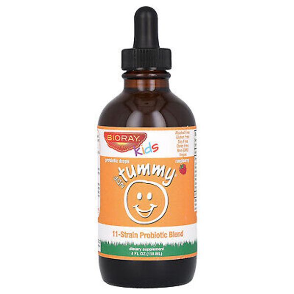 Kids, NDF Tummy, 11-Strain Probiotic Blend, Raspberry, 4 fl oz (118 ml)