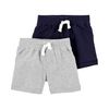 Carter's Baby Boys' 2-Pack Shorts (3 Months, Navy/Heather)