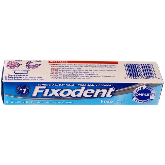 Fixodent Free Dental Adhesive 2.4oz. PKG