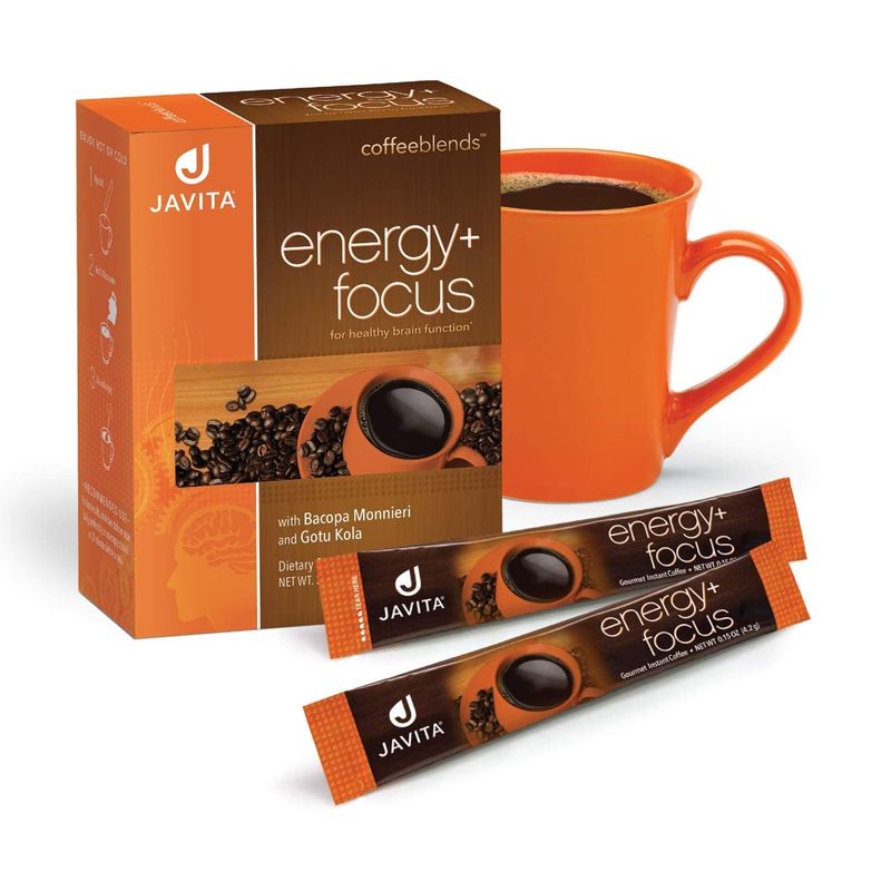 Javita Energy + Focus Instant Coffee Packets, 100% South American Blend ...