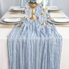 DROMCOM Cheesecloth Table Runner, 90 cm x 300 cm, Dusty Blue, Pack of 2