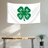 DecrPlus 4-H Clover Flag Education Flag (3x5Ft,Double-Sided,150D Polyester) For Educational Wall Art,Training Organization Classroom Decor