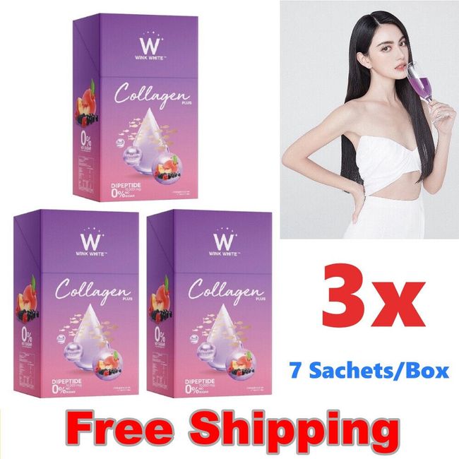 3x Wink White W Collagen Plus Powder Drink Brightening Aura Radiant Anti-aging