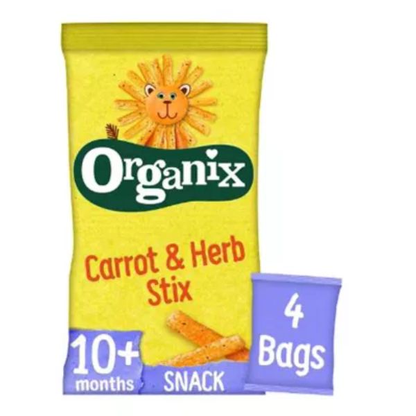 Organix Carrot & Herb Stix Organic Baby Puffs Multipack 10 months+ 4x15g