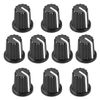 uxcell Potentiometer Knobs, Plastic, Black, 0.2 inch (6 mm) Shaft Hole Diameter, D Type, Guitar Volume Tone Knobs, Pack of 10