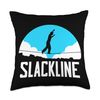 Slackliner Slacklining Lover Slackline Slacklines Slackline Throw Pillow, 18x18, Multicolor