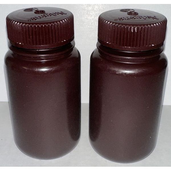 x2 Nalgene Pill Bottle Stash Container #009532 Wide Screw Tight Lid Top Lot 4.5"