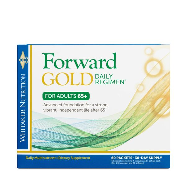 Dr. Whitaker Forward Gold Daily Regimen Multi-Nutrient Vitamin Supplement for Adults 65+, 60 Packets (30-Day Supply)