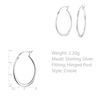 Tuscany Silver Women's Sterling Silver Oval Hoop Earrings