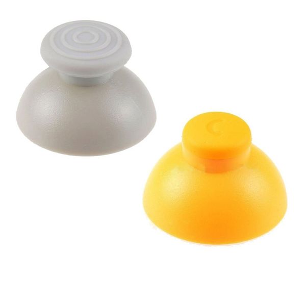 Replacement Analogue Analog Sticks Thumbstick for NGC Gamecube Controller (Grey + Yellow)
