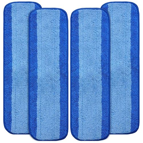 KEEPOW Microfiber Cleaning Pad for Bona Mop, Replacement Pads for Bona Hardwood Floor Cleaner, 18 Inch, Washable & Reusable Spray Refills for Hard Surface Laminate Wood (4 Pack)